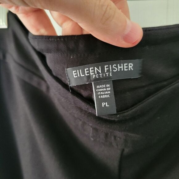Eileen Fisher Black Viscose/Nylon Pants Size Petite Large - Picture 3 of 4